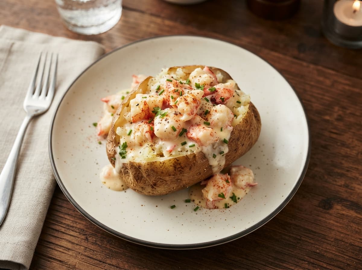 Creamy Lobster Baked Potato