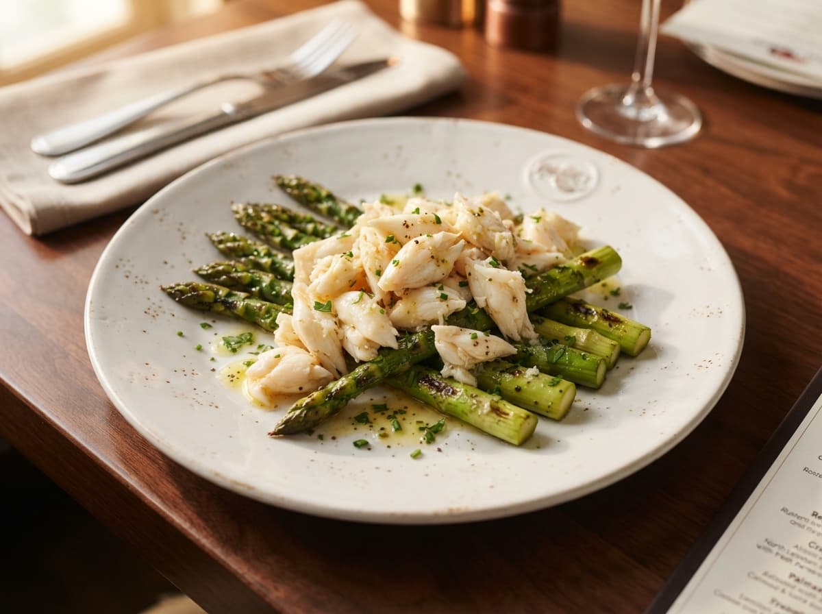 New! Crab-Topped Asparagus