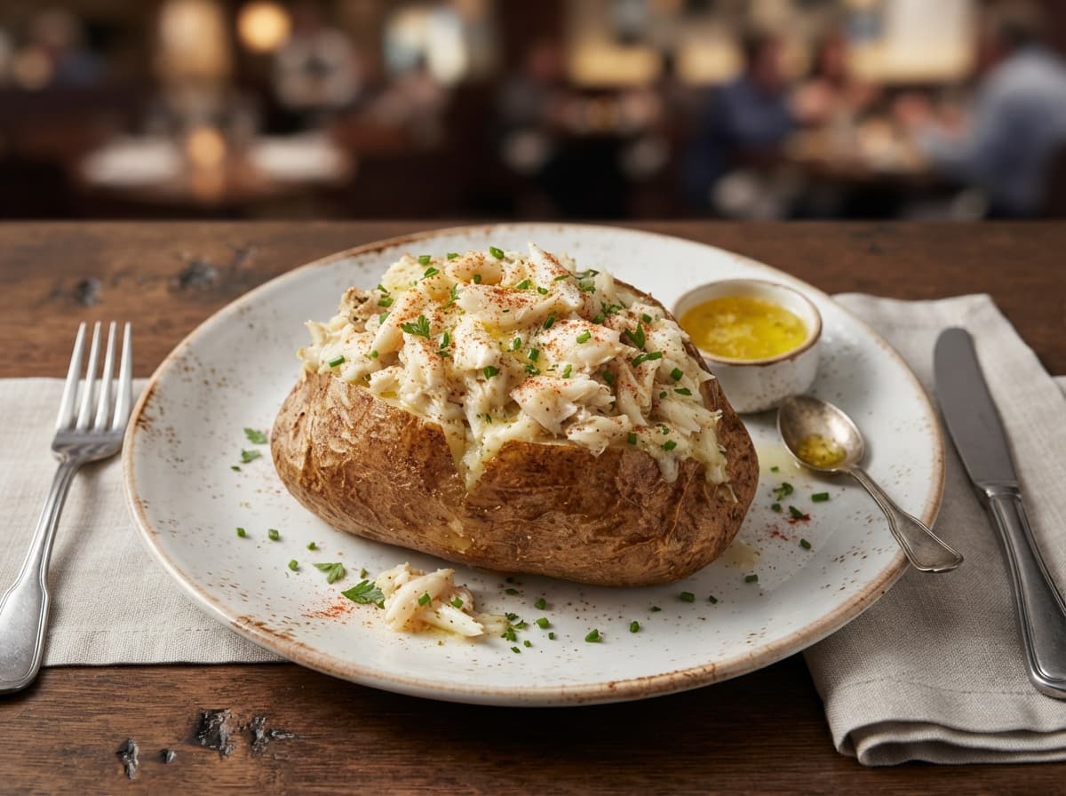 New! Crab-Topped Baked Potato