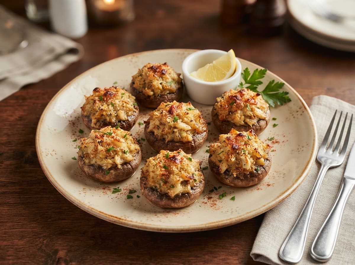 New! Crabby Stuffed Mushrooms